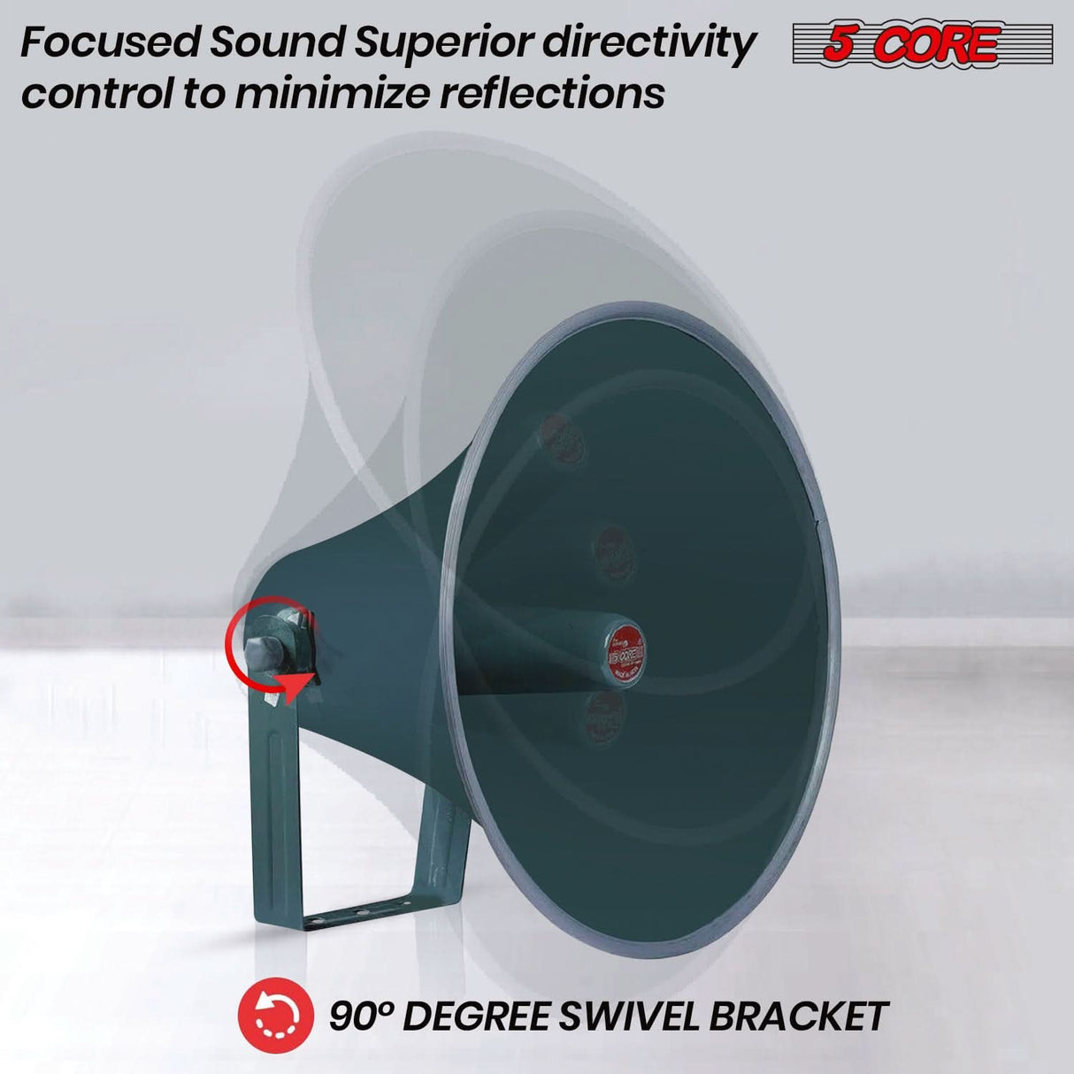 5Core PA Horn Speaker Set 2" Compression Driver 600W 16 Ohm Weatherproof Aluminum Body 18 TPI Thread