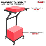 5Core DJ Mixer Stand 12U Adjustable Rack Mount Rolling Stage Cart Pro Audio Studio Equipment w Wheel