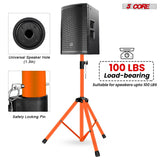 5 Core Speaker Stand Height Adjustable PA DJ Tripod Studio Monitor Stands w 35mm Compatible Insert