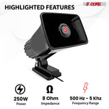 5 Core 8 Inch PA Horn 250W Loud Speaker Bull Horn Loud Audio 8Ohm All Weather Indoor Outdoor Use