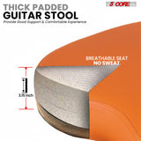 5Core Guitar Stool 3.15" Padded Chair w Backrest Foldable Music Seat Built in Foot Rest Guitar Stand
