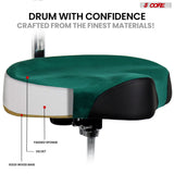 5 Core Drum Throne w Backrest 4" Padded Adjustable 26.5" Drummer Stool w Velvet Top 441Lb Capacity