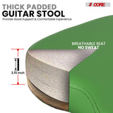 5Core Guitar Stool 3.15" Padded Chair w Backrest Foldable Music Seat Built in Foot Rest Guitar Stand