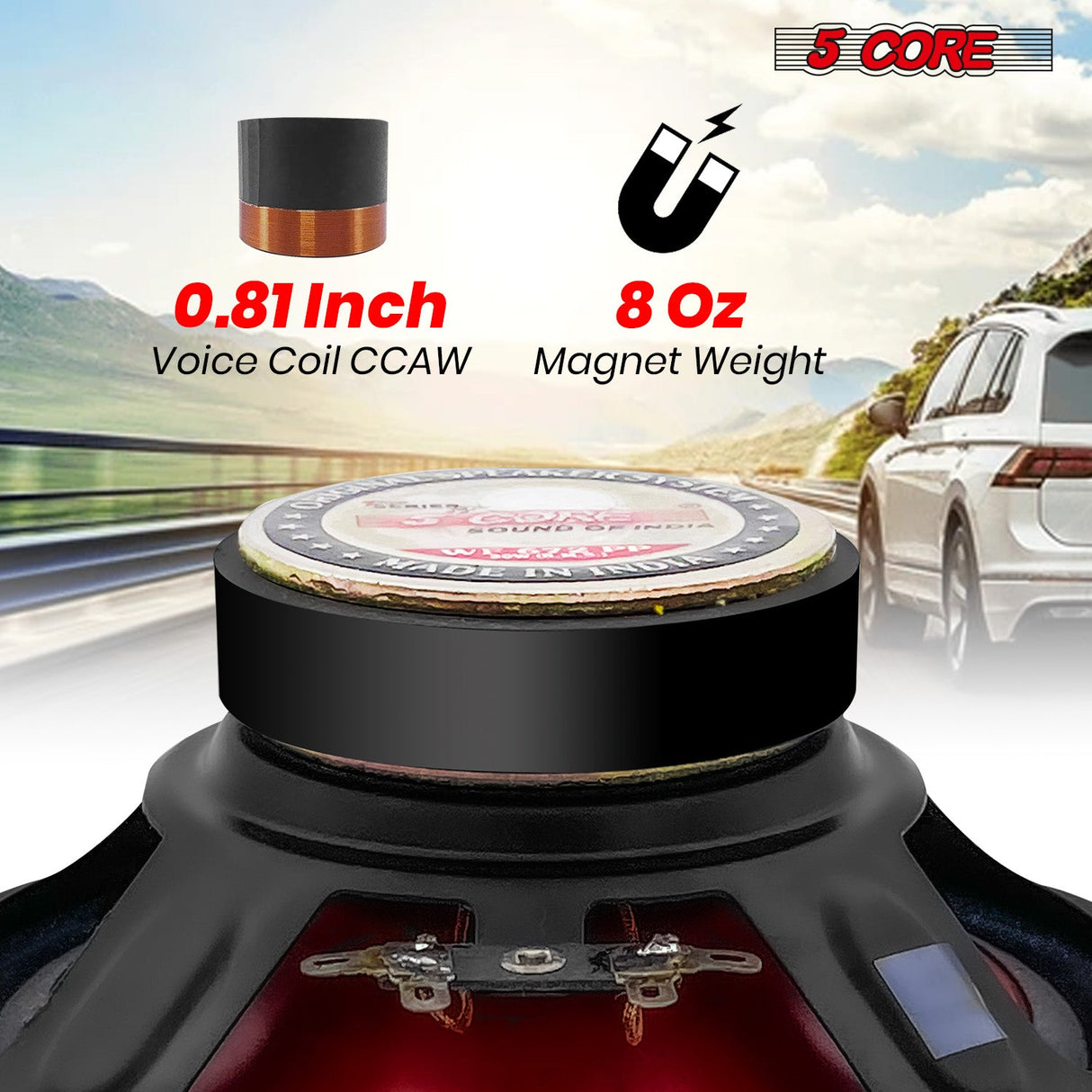 5Core 6 Inch Subwoofer speaker 300 Watt Car Subwoofer 4 Ohm Replacement Sub Woofer