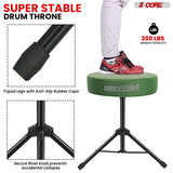 5 Core Drum Throne 3" Thick Padded Memory Foam Comfortable Drummer Stool 330Lb Capacity Adjustable