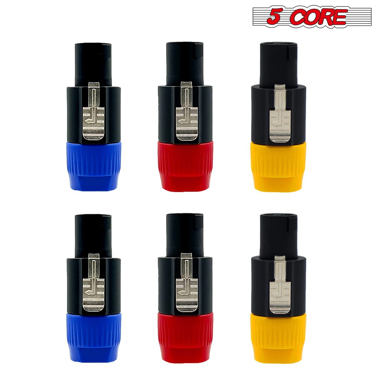 5 Core Speakon Adapter 6 Pack High Quality Audio Jack Male Audio Pin Speaker Adapter Connector BRY