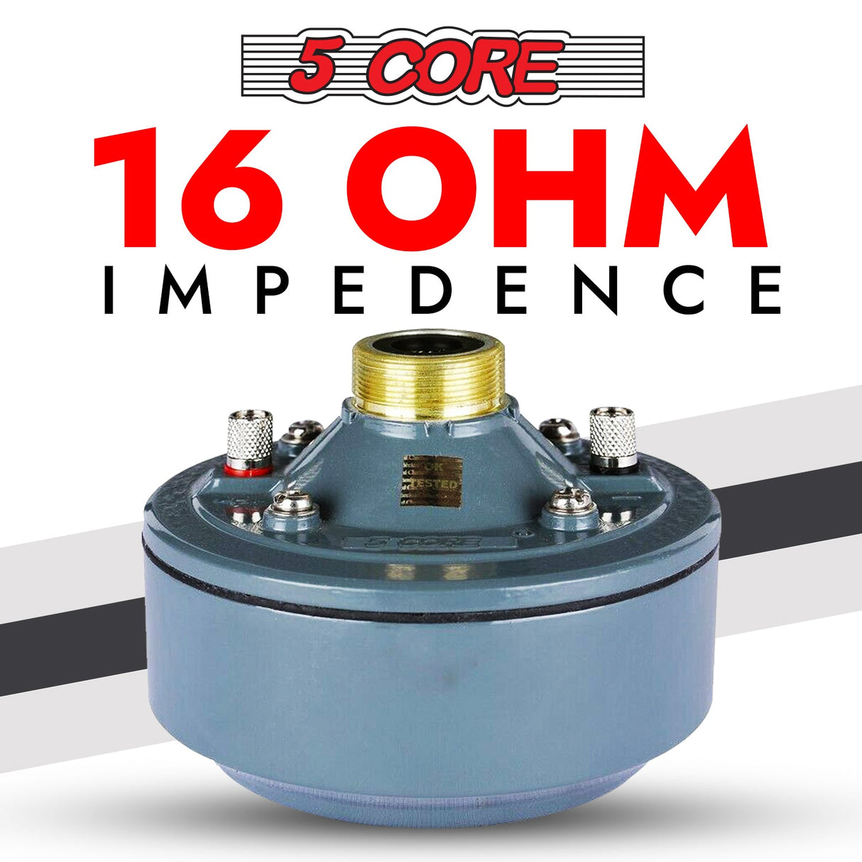5 Core Compression Driver 600W Peak Aluminium Tweeter Diaphragm 16 Ohm Throat Twist Horn Speaker