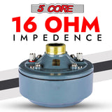 5 Core Compression Driver 600W Peak Aluminium Tweeter Diaphragm 16 Ohm Throat Twist Horn Speaker