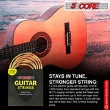 5 Core Acoustic Guitar 6 String Set Light Gauge Steel Carbon Core Bright Powerful Tone Heavy Duty