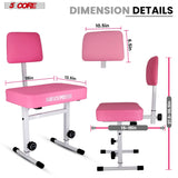 5 Core Piano Bench 3" Padded Cushioned Stool w Backrest Heavy Duty Musician Chair Height Adjustable