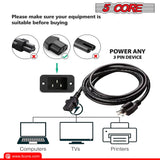 5Core AC Power Cord durable PVC jacket cable view
