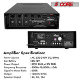 5Core Amplifier Home Audio Stereo Receiver PA Speaker Microphone Surround Sound Amp