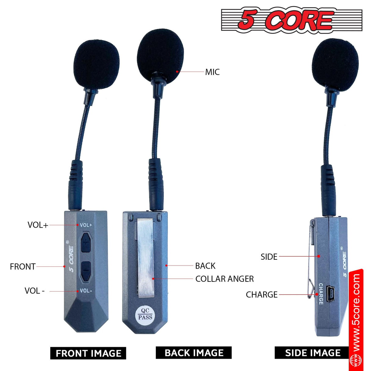 5Core portable PA system with wireless lavalier mic and 200W voice amplifier