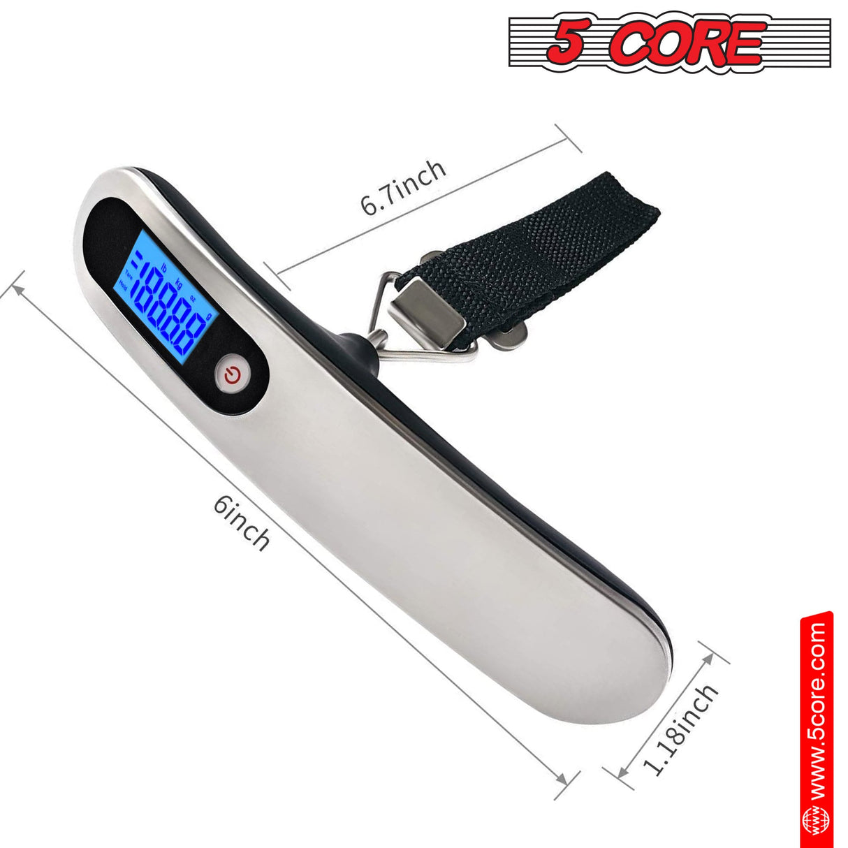 5 Core Digital Luggage Scale Weight Scale Travel Hanging Baggage Weighing Machine