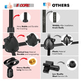 5Core Tripod Mic Stand 4Pcs Heavy Duty Adjustable Holder Floor Microphone Boom Arm BLACK