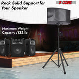 5Core Speaker Stand Tripod Floor Short Adjustable DJ Studio Monitor Stands Pole Mount BLACK