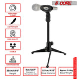 5 Core foldable desk mic stand compact storage view
