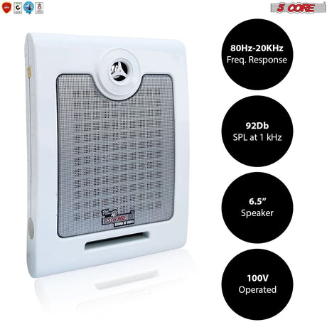 5Core 50W RMS outdoor wall speakers, high performance ceiling mount speaker 4Ohms