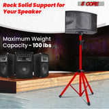 5Core Speaker Stand Tripod Tall Adjustable 72 Inch DJ Studio Monitor Stands Pole Mount RED