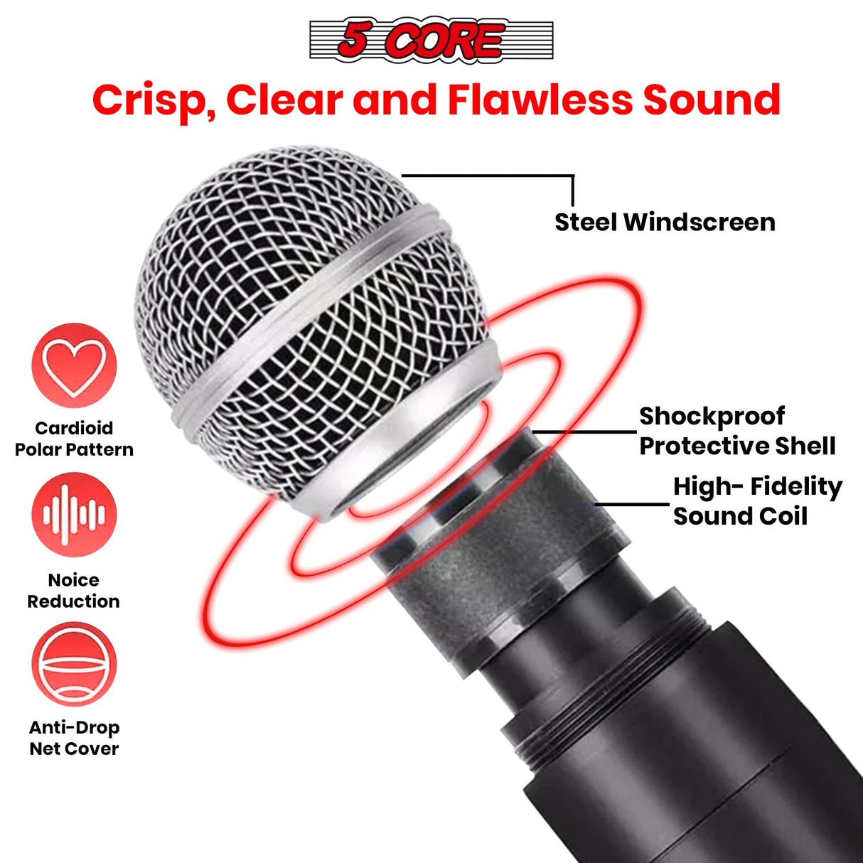 5Core Wireless Microphones VHF Microfonos Inalambricos Professional Handheld Cordless Mic
