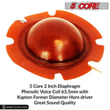 5Core 2 Inch Diaphragm Replacement 10 Pcs Phenolic Voice Coil 51mm + Kapton Former Diameter Horn