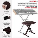 5 Core Keyboard Bench X Style Piano Stool Padded Adjustable Keyboards Chair