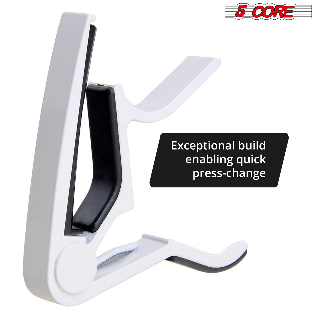 5Core Capo Acoustic Electric Guitar 6 String Kapo Clip For Banjo Mandolin Ukulele White