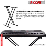 5 Core Keyboard Stand Dual X Shape Gear Adjustable Foldable Portable Key Board DJ Controller Stands