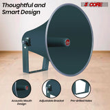 5Core PA Horn Speaker Set 2" Compression Driver 600W 16 Ohm Weatherproof Aluminum Body 18 TPI Thread
