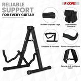 5 Core Guitar Stand 2PC A Frame w Soft Foam Arm Non Slip Rubber for Acoustic Electric Bass