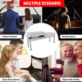 5 Core Duet Piano Bench 3.5 Inch Padded Cushioned Stool Wooden Heavy Duty Musician Chair w Storage