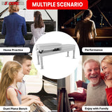 5 Core Duet Piano Bench 3.5 Inch Padded Cushioned Stool Wooden Heavy Duty Musician Chair w Storage