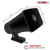 5 Core 6 Inch PA Horn 200W Loud Speaker 4Pc Bull Horn Loud Audio 8Ohm All Weather Indoor Outdoor Use