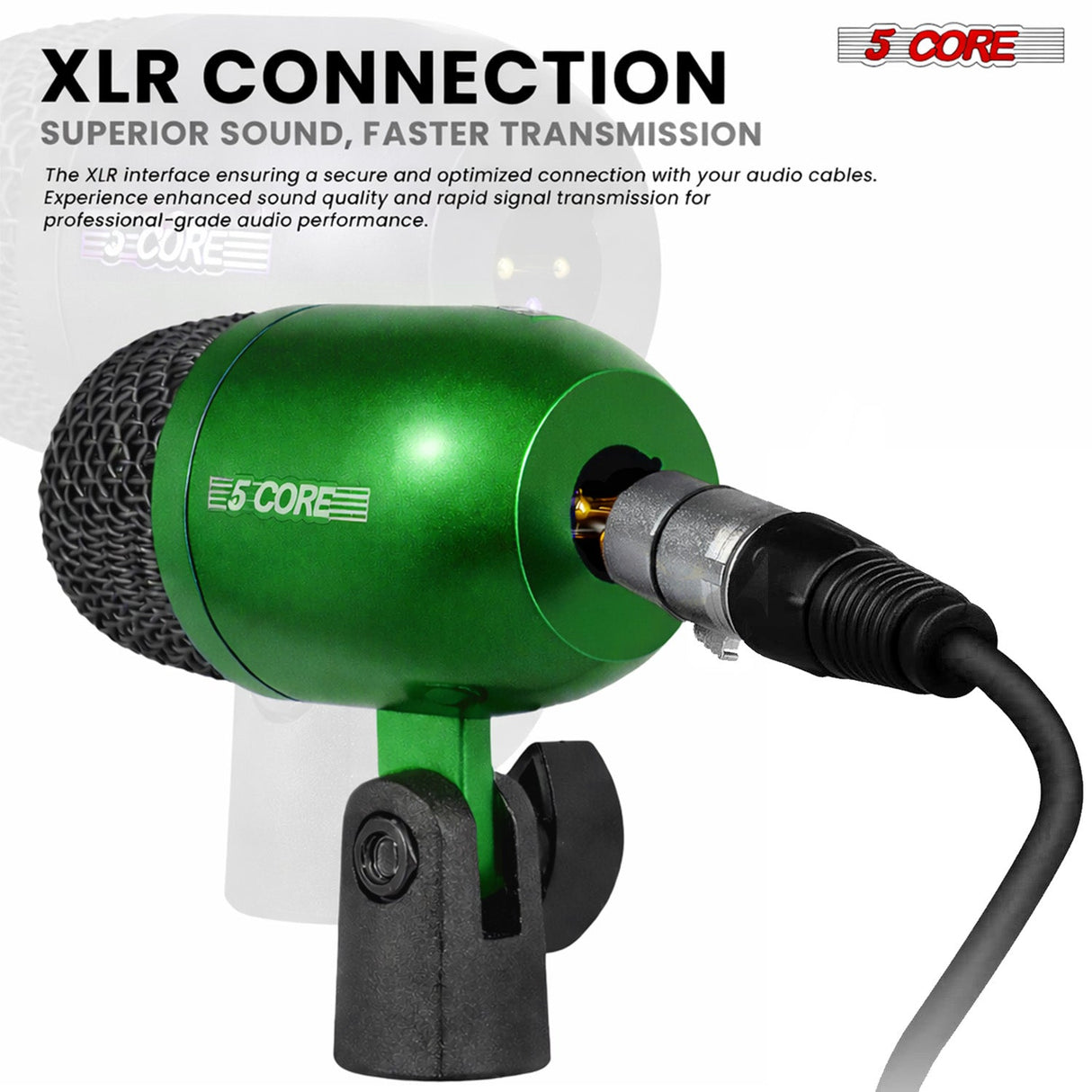 5 Core Conga Mic Snare Tom Set Professional XLR Cardioid Condenser Instrument Microphone Kit
