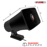 5 Core 6 Inch PA Horn 200W Loud Speaker Pair Bull Horn Loud Audio 8Ohm All Weather Indoor Outdoor
