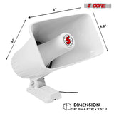 5 Core 8 Inch PA Horn 250W Loud Speaker Bull Horn Loud Audio 8Ohm All Weather Indoor Outdoor Use