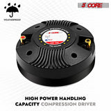 5 Core Compression Driver 2Pc 1″ PA Horn Tweeter Pro Audio 2000W 2″ Voice Coil 33 OZ Magnet 8Ohm