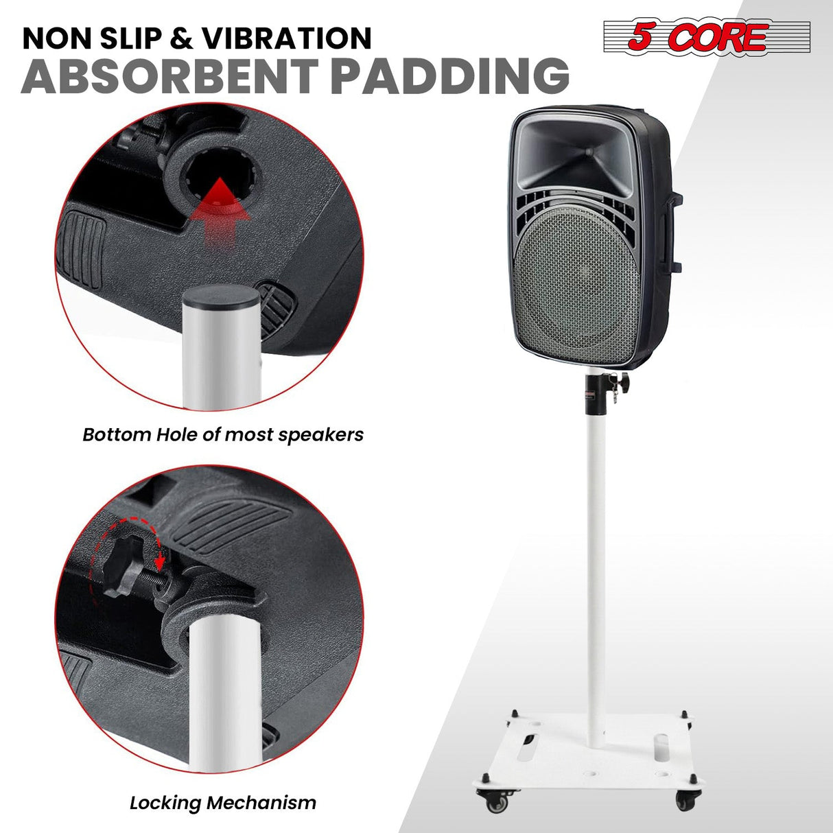 5 Core Speaker Stand Adjustable 61" Heavy Duty PA DJ Tripod Studio Monitor Stands