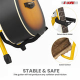 5 Core Guitar Stool 3.15" Padded Chair Foldable Music Seat w Built in Foot Rest Guitar Stand
