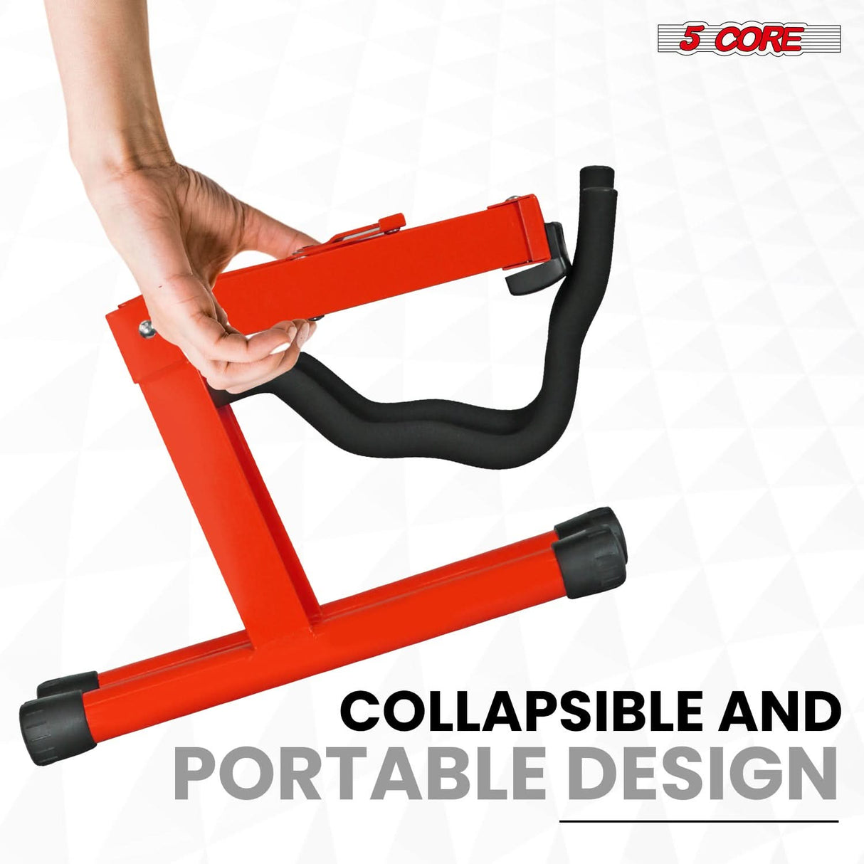 5 Core Guitar Stand A Frame Shape w Soft Foam Arm Non Slip Rubber for Acoustic Electric Bass Ukulele