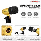5 Core Drum Microphone Kit 7Pc All Metal Drummer Mics Tom/Snare & Cymbals Wired Instrument Drums Set