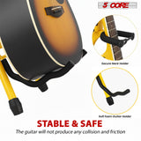 5Core Guitar Stool 3.15" Padded Chair Foldable Heavy Duty Music Seat Built in Foot Rest Guitar Stand