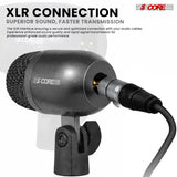 5Core Tom Snare Mic Cardioid Dynamic Microphone for Drum Kit Percussion Instrument BLACK