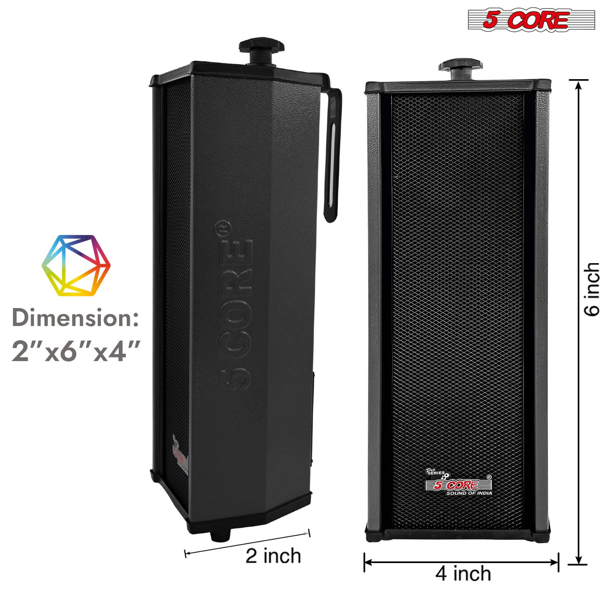 5Core Outdoor Speakers Stereo In Wall 100W Peak Passive Home Audio System 2 Pieces