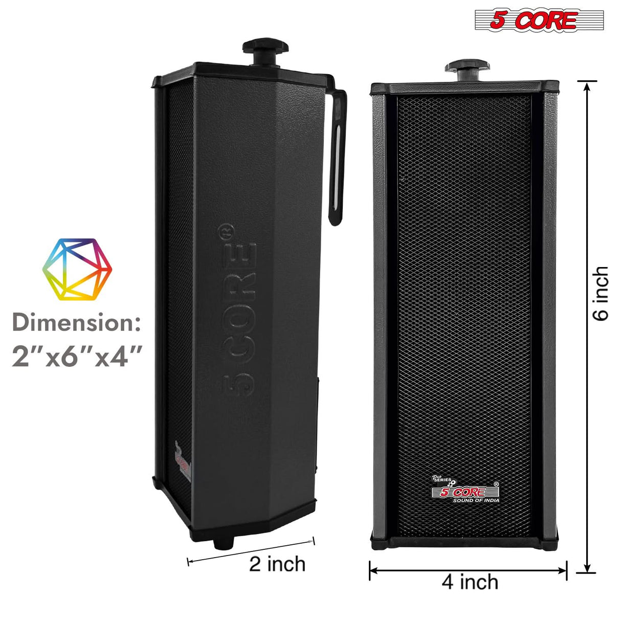 5Core Outdoor Speakers Stereo In Wall 100W Peak Passive Home Audio System