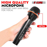 5 Core Microphone 2Pc Dynamic Vocal Handheld Mic Cardioid Singing Karaok Microfono  w On Off Switch