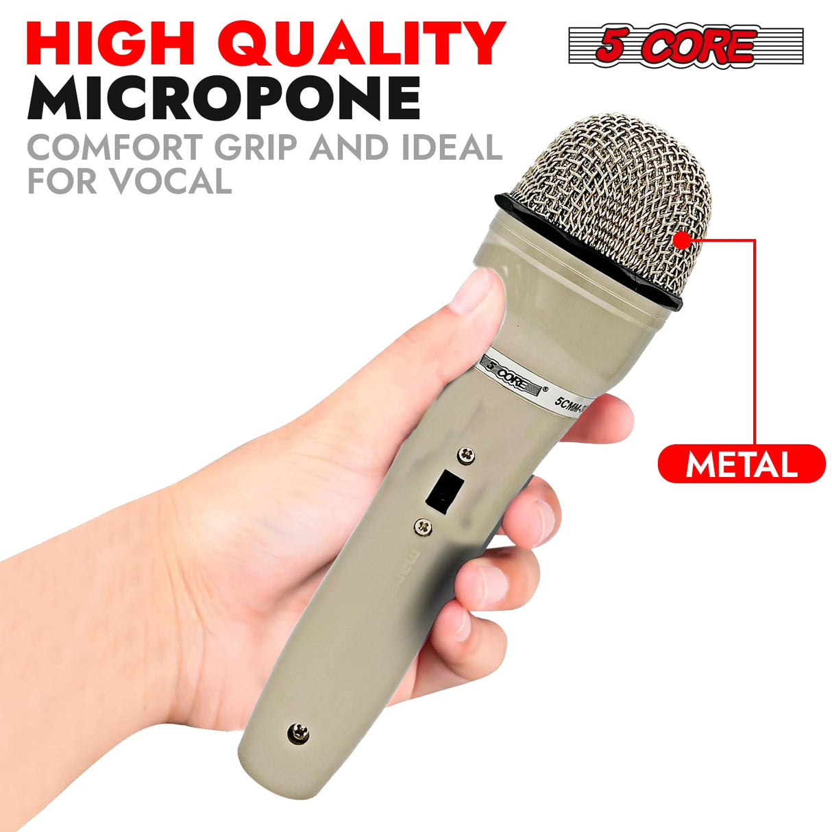 5Core XLR Microphone Dynamic Mic Karaoke Singing Studio Mics Handheld Microfono