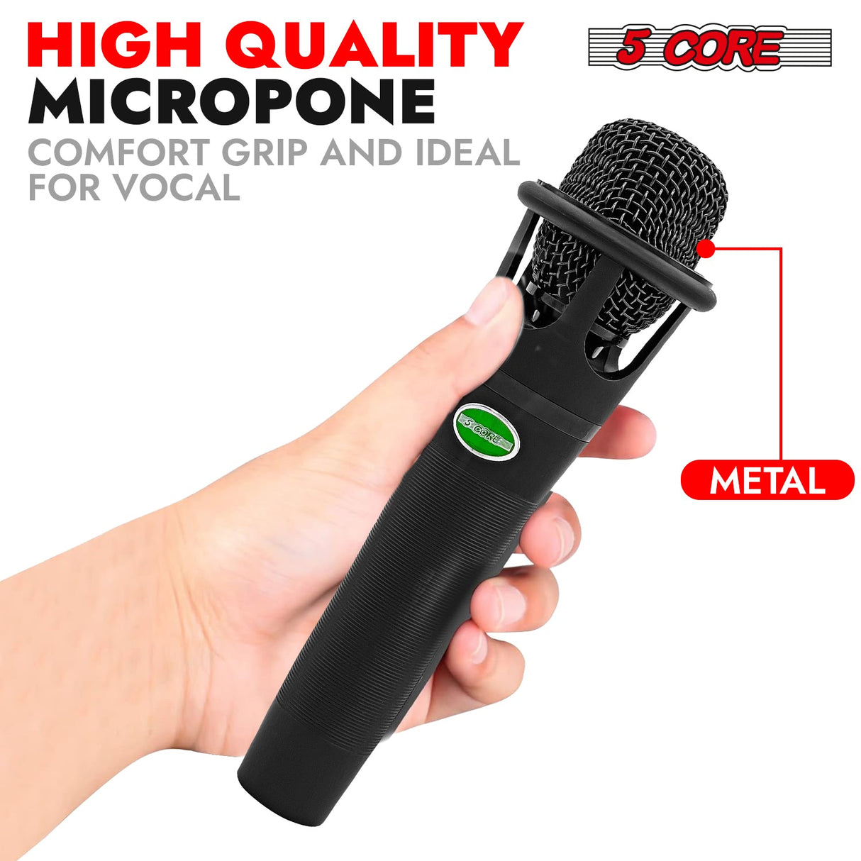5Core XLR Microphone Dynamic Mic Karaoke Singing Studio Mics Handheld Microfono