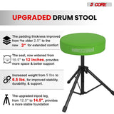 5 Core Drum Throne 3" Thick Padded Memory Foam Comfortable Drummer Stool 330Lb Capacity Adjustable