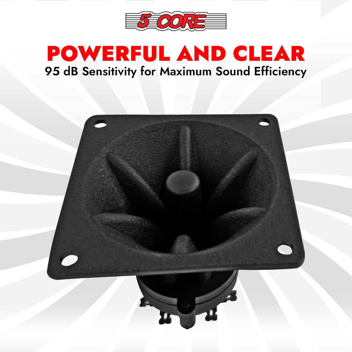 5Core Tweeter 3.25" x 3.25" 40W Component Square Driver Replacement Piezo Super Horn
